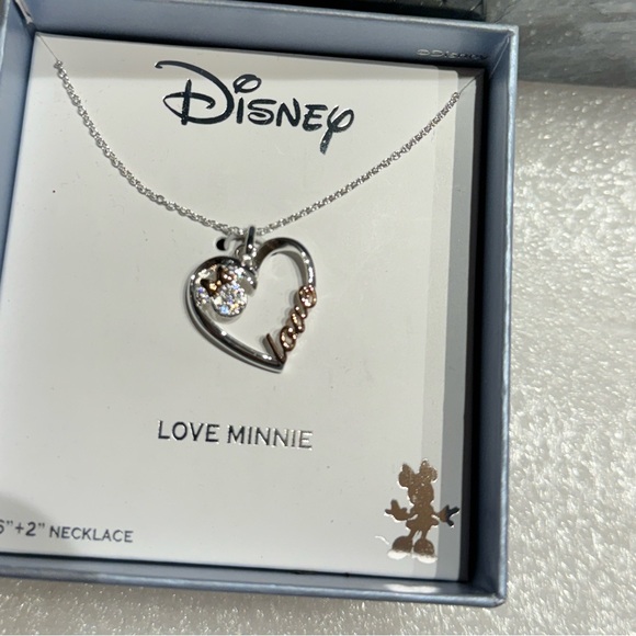 Disney Love Minnie Heart Pendant with 16” Necklace - Picture 7 of 8